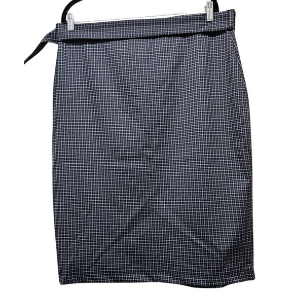 Jenna Rose Womens Black & White Houndstooth Wrap Skirt XL Polyester Rayon Blend - Picture 2 of 10